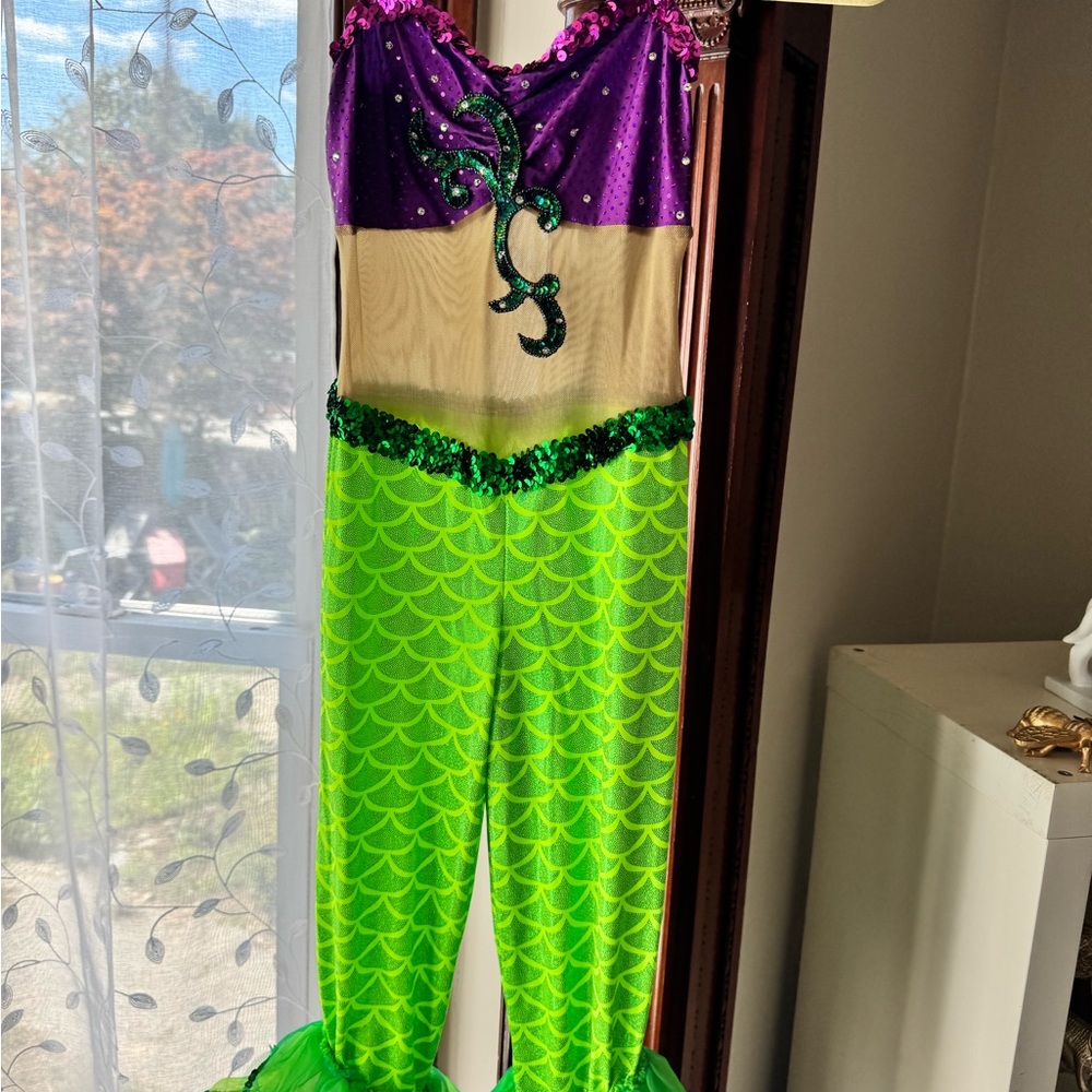 Sparkling Mermaid Dance Costume - Purple and Green size MC jazz, acro